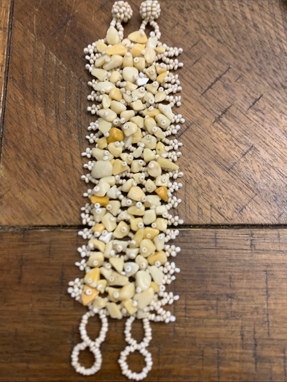 Beaded Yellow Cream Statement Bracelet - Women Jewelry